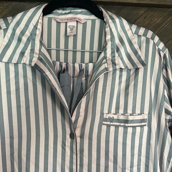 Victoria's Secret Striped Pajama Set - Pink and White - Picture 3 of 8